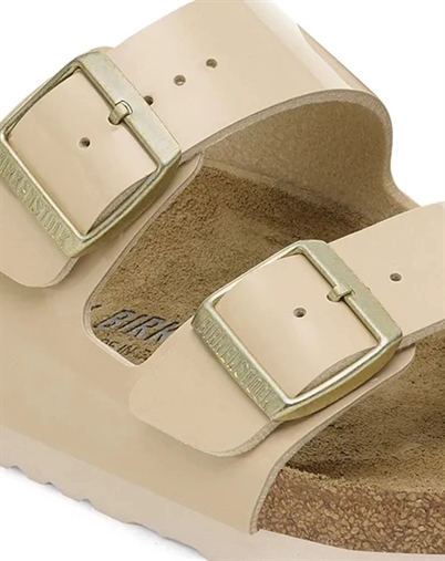 Arizona Birko-Flor Patent Sandal - Patent Sand - Birkenstock